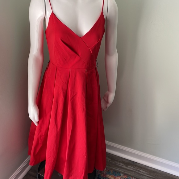 J. Crew Red Spaghetti Strap Dress (missing black Velvet Sash) NEW - Picture 6 of 14